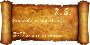 Kecskés Sarolta névjegykártya