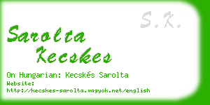 sarolta kecskes business card